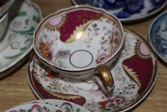 A large group of Worcester, New Hall, Regency tea and coffee wares and 19th century tea wares